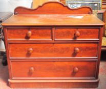 Victorian Mahogany two over two chest of drawers. App. 100cm H x 111cm W x 56cm D