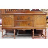 Early/Mid 20th century mahogany two drawer sideboard. App. 122cm H x 184cm W x 60cm D