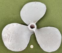 MARINE THREE BLADE PROPELLER, CENTRE TO EDGE OF BLADE APPROX 23cm