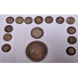 Parcel of various silver coinage including One Dollar, Shilling, 3 Pence pieces etc
