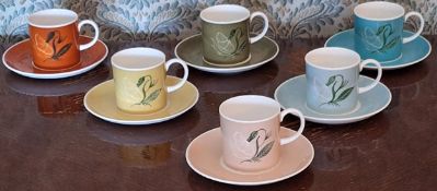 Set of six Susie Cooper coffee cups and saucers
