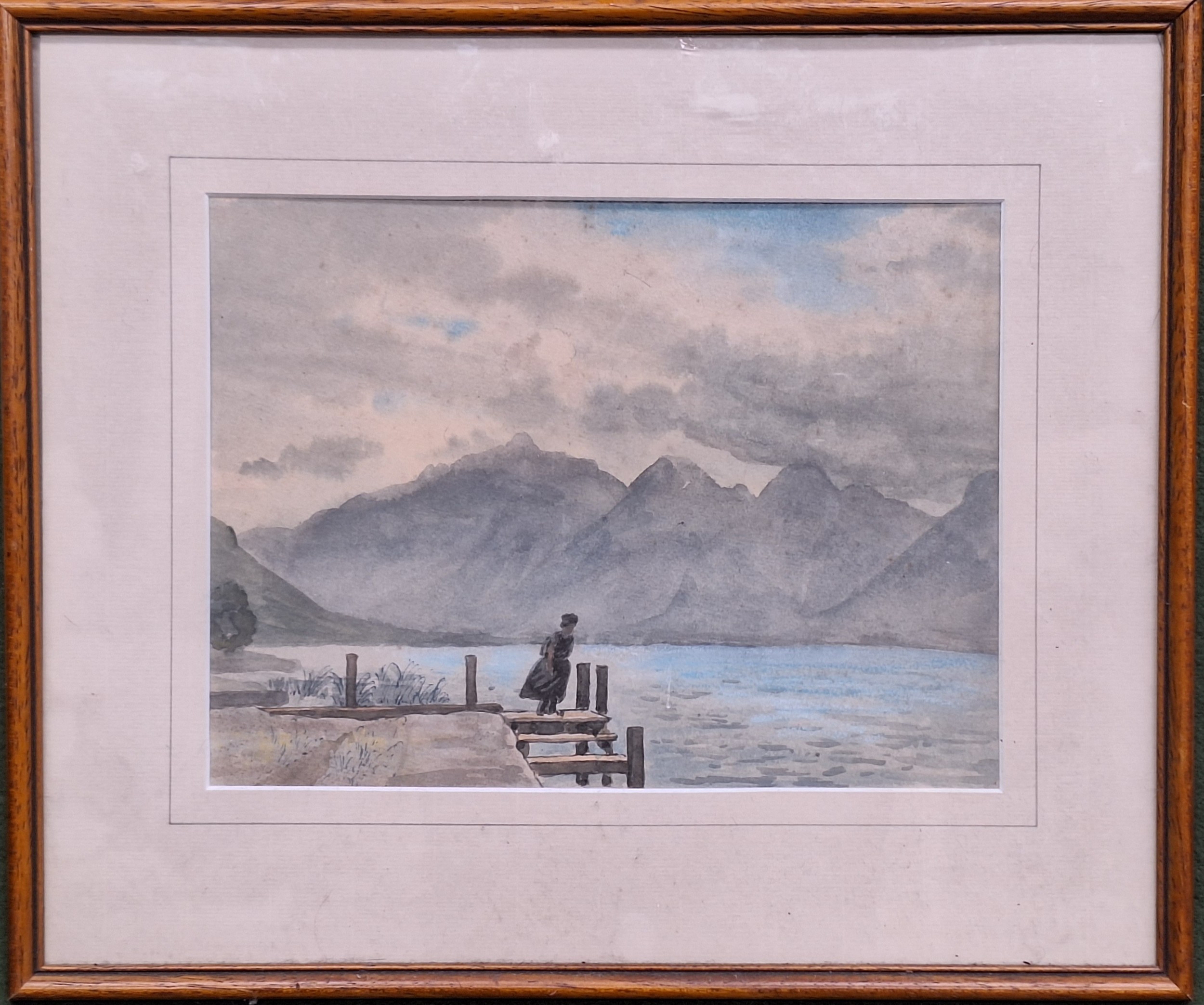 Framed Watercolour depicting a Loch scene. App. 20 x 27cm