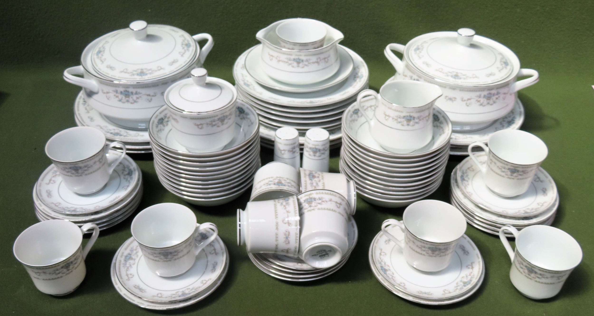 Large collection of Diane Japanese porcelain dinnerware