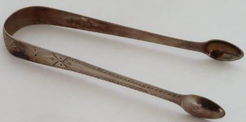 Pair of antique sugar tongs, Newcastle Assay by John Robertson II & John Walton. Weight app. 33.6g