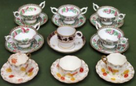 Parcel of Victorian and other cups and saucers including Coalport, Indian Tree etc