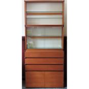 Assemblage of Tapley 20th century teak stacking book cases, comprising of cupboards, drawers etc