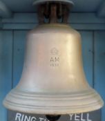 Large WWII RAF bronze scramble bell, dated 1938