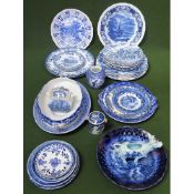 Mixed lot of various blue and white ceramics
