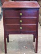 Early 20th century mahogany music chest of three drop down drawers