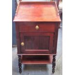 Victorian Mahogany single door pot cupboard with single drawer above