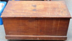 Vintage wooden chest. App. 45cm H x 90cm W x 45cm D