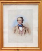 Gilt framed watercolour portrait. App. 30 x 23cm