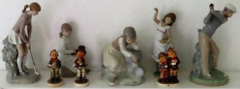 Parcel of various Lladro, Nao and Hummel figures