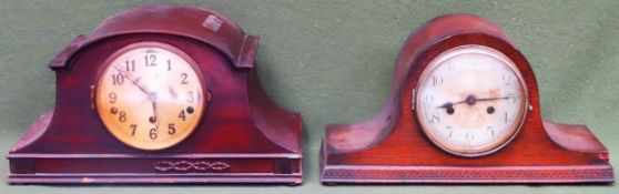 Two vintage wooden cased mantle clocks