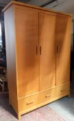 20th century McDonagh three door wardrobe. App. 198cm H x 142cm W x 56cm D