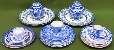 Sundry blue and white ceramics Inc. Copeland Spode Italian etc