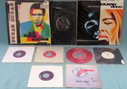 Approximately 9 various Duran Duran vinyls and singles including White Lines, A View to a Kill etc