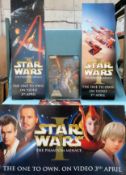 Three double sided Star Wars shop advertisement display posters, 3D Holographic poster etc