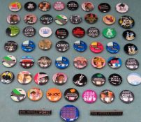 Large collection of various Local related badges including The La's OMD, The Farm etc