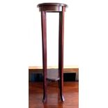 POLISHED WOOD PLANT STAND, APPROX 89cm HIGH AND DIAMETER APPROX 26cm