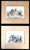TWO SMALL PENCIL DRAWINGS, ONE SIGNED MISS B MURRAY, CIRCA 1920, SUBJECT PROBABLY ISLE OF MAN,