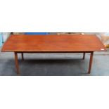 G PLAN STYLE MID 20TH CENTURY TEAK COFFEE TABLE. APPROX. 44cms H x 143cms W x 51cms D