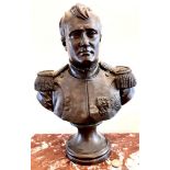 COMPOSITION BUST DEPICTING NAPOLEON, ON STAND, APPROX 35cm HIGH