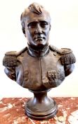 COMPOSITION BUST DEPICTING NAPOLEON, ON STAND, APPROX 35cm HIGH