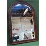 Large 20th century wooden framed and bevelled wall mirror. Approx. 96cms x 60cms