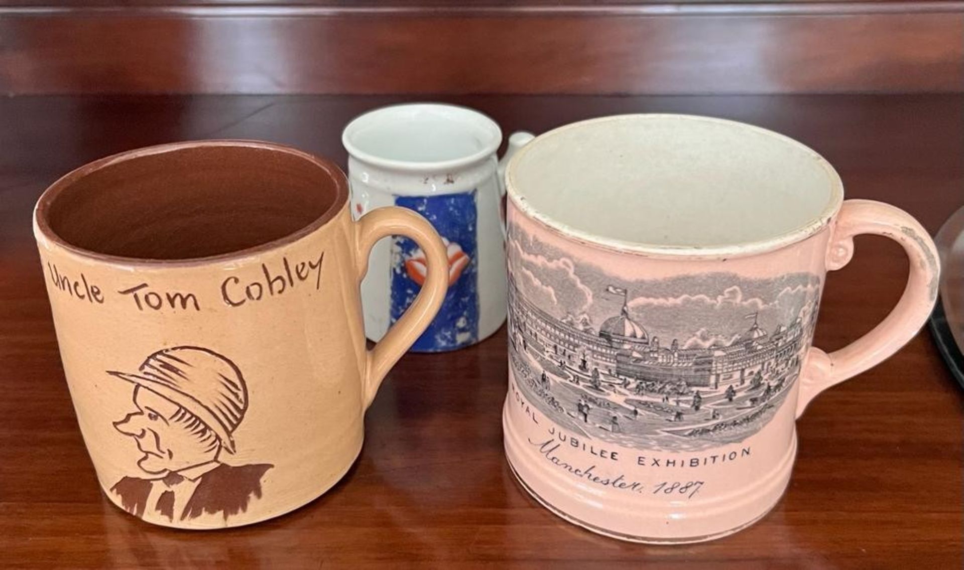 THREE INTERESTING TANKARDS - TWO COMMEMORATIVE PLUS ONE OTHER