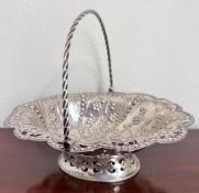 SILVER SWEET BASKET, PIERCED AND LOBED BORDER, SHEFFIELD 1897, WEIGHT APPROX 170g