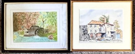THREE VARIOUS SMALL FRAMED WATERCOLOURS