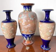 SLATERS DOULTON VASE, APPROX 30cm, PLUS TWO OTHER SLATERS DOULTON VASES