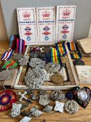 ACCUMULATION OF MEDALS, BADGES AND CORONATION SOUVENIRS