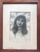 E SUMNER, FRAMED PENCIL PORTRAIT, DATED 1899, APPROX 25 x 17cm