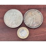 TWO AMERICAN SILVER DOLLARS, 1922 AND 1925