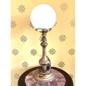 BRASS COLUMN TABLE LAMP, APPROX 53cm HIGH