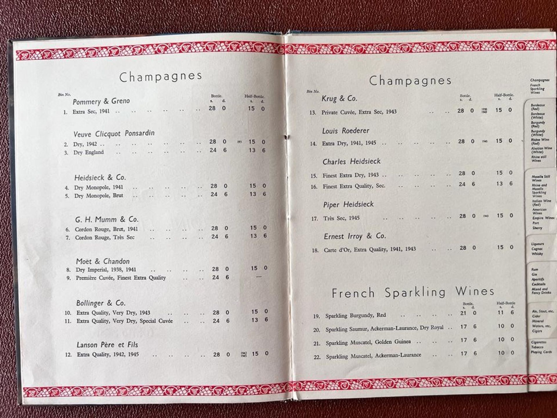 CUNARD WHITE STAR 'CORONIA' WINE LIST - Image 3 of 4