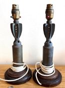 PAIR OF SHELL CASE TABLE LAMPS, APPROX 35cm HIGH