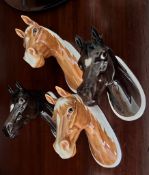 FOUR BESWICK CERAMIC HORSE HEADS