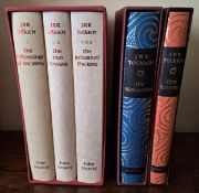 SET OF THREE FOLIO SOCIETY VOLUMES, 'THE LORD OF THE RINGS', ALSO 'THE HOBBIT' ETC