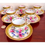 SIX COPELAND SPODE COFFEE CUPS AND SAUCERS TO ACCORD