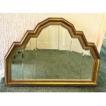 ANGULAR OVER MANTLE MIRROR, APPROX 85cm HIGH AND 112cm WIDE