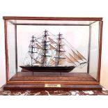 EXCEPTIONALLY FINE CASED MODEL OF THE CUTTY SARK BY DAVID BRADLEY OF EASTWAY EPSOM, CIRCA 1970