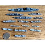 MINIC HMS SUPERB AND FOURTEEN OTHER WATERLINE MODELS