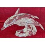 UNBOXED SWAROVSKI CRYSTAL FIGURE GROUP "LEAD ME, THE DOLPHINS" APP. 7.5cm H x 13cm L