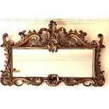 ORNATE AND GILDED MIRROR, FRAME APPROX 69 x 115cm