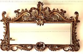 ORNATE AND GILDED MIRROR, FRAME APPROX 69 x 115cm