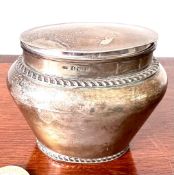 SILVER TEA POY, HINGED LID, BIRMINGHAM 1901, WEIGHT APPROX 130g