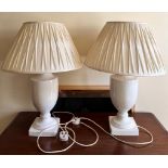 PAIR OF CERAMIC CONTEMPORARY TABLE LAMPS